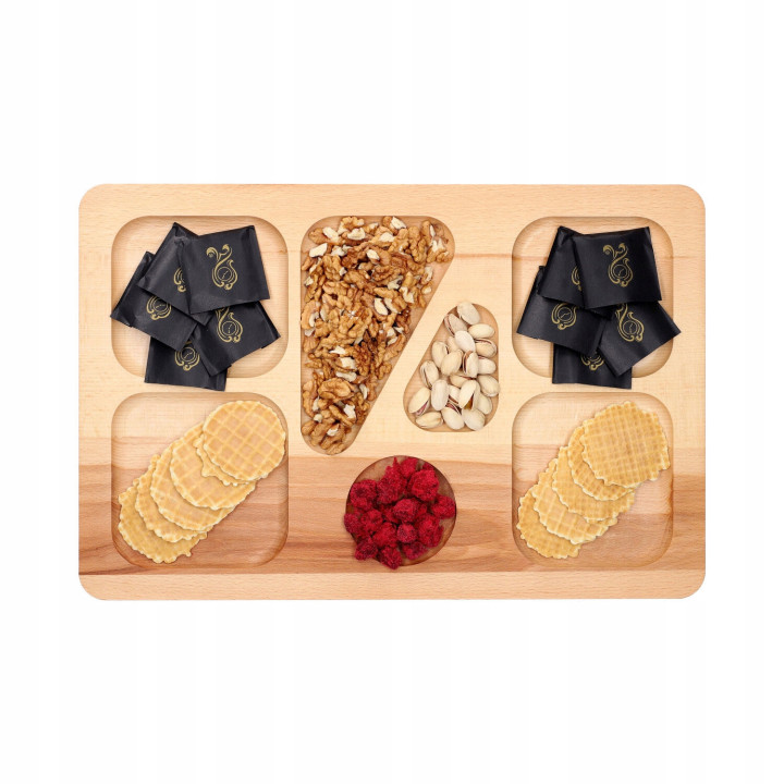 Wooden tray 45x30x2 cm made of beech wood, solid and elegant