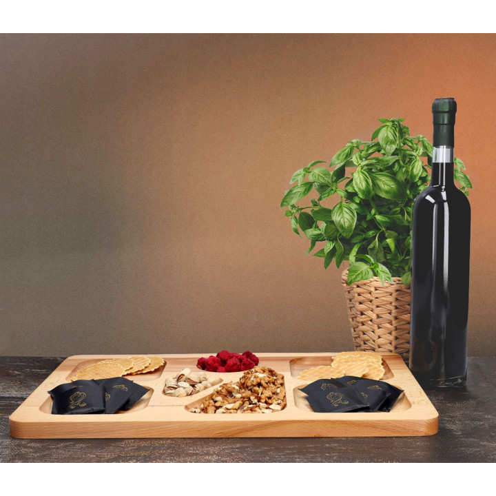 Wooden tray 45x30x2 cm made of beech wood, solid and elegant