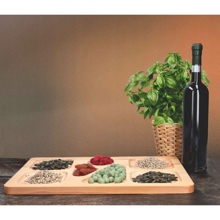 Wooden tray 45x30x2 cm made of beech wood, solid and elegant