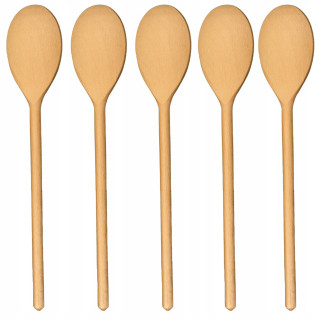 Mwood Set Of 5 Wooden Kitchen Spoons Swedish Oval 30 cm