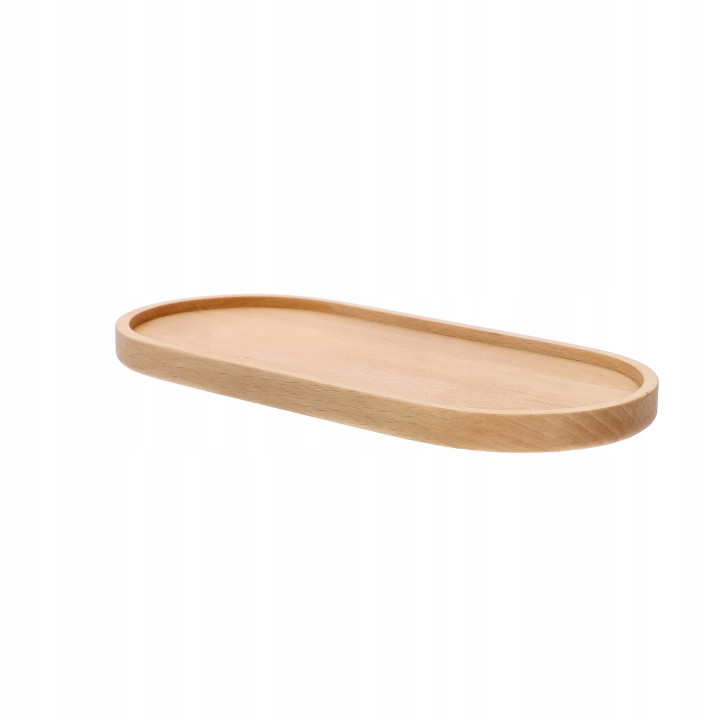 Wooden Tray Oval For Snacks Desserts Fruits Beech 25x12 cm Elegant
