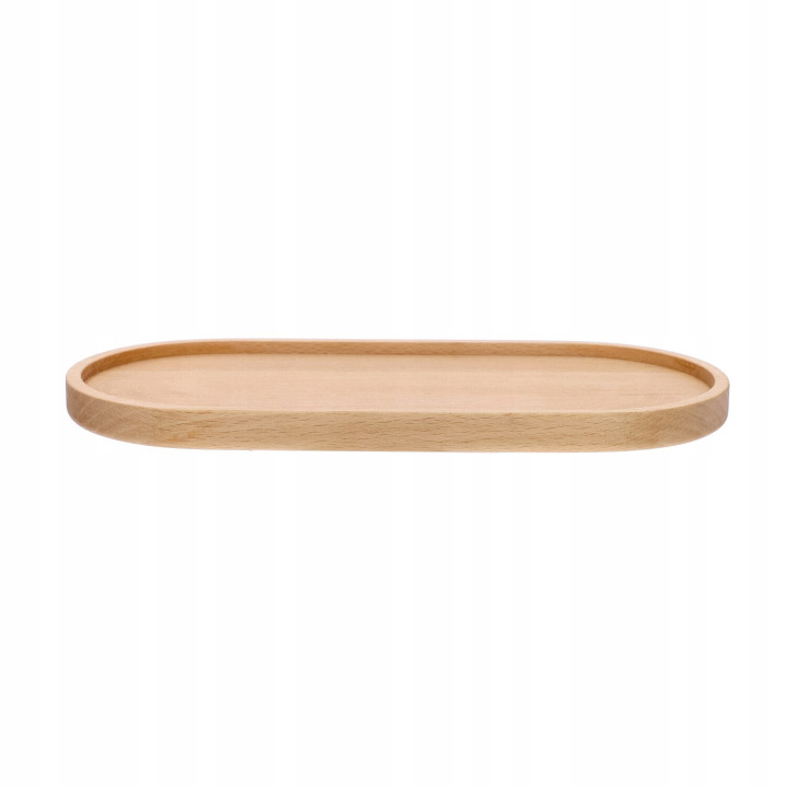 Wooden Tray Oval For Snacks Desserts Fruits Beech 25x12 cm Elegant