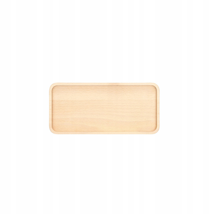 Wooden Tray Rectangular For Snacks Cakes Coffee Tea Beech 25x12 cm