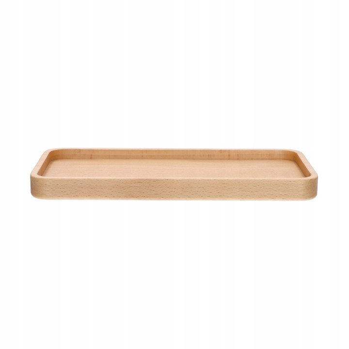 Wooden Tray Rectangular For Snacks Cakes Coffee Tea Beech 25x12 cm