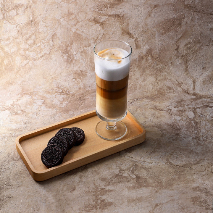 Wooden Tray Rectangular For Snacks Cakes Coffee Tea Beech 25x12 cm