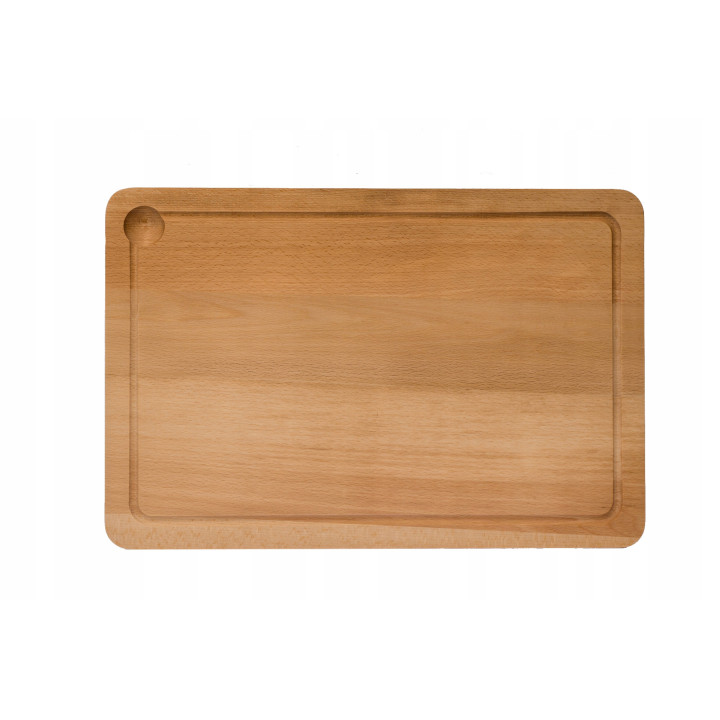 Cutting board 45x30 solid beech Polish production with grooves
